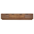 79" Modern Fluted Walnut TV Stand for TVs up to 85", Floor-Standing Media Console