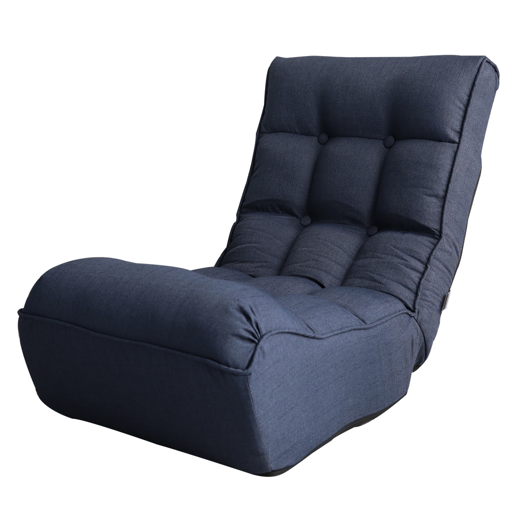 Adjustable Foldable Floor Chair & Lazy Sofa in Navy, Ergonomic Multi-Angle Recliner