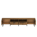79" Mid-Century Modern TV Stand for TVs up to 85", Natural Media Console with Drawers & Open Storage