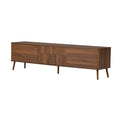 70" Modern Walnut Fluted TV Stand for TVs up to 80", Media Console with Storage