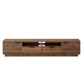 79" Modern Walnut TV Stand for TVs up to 85", Media Console with Fluted Doors & Deep Drawers