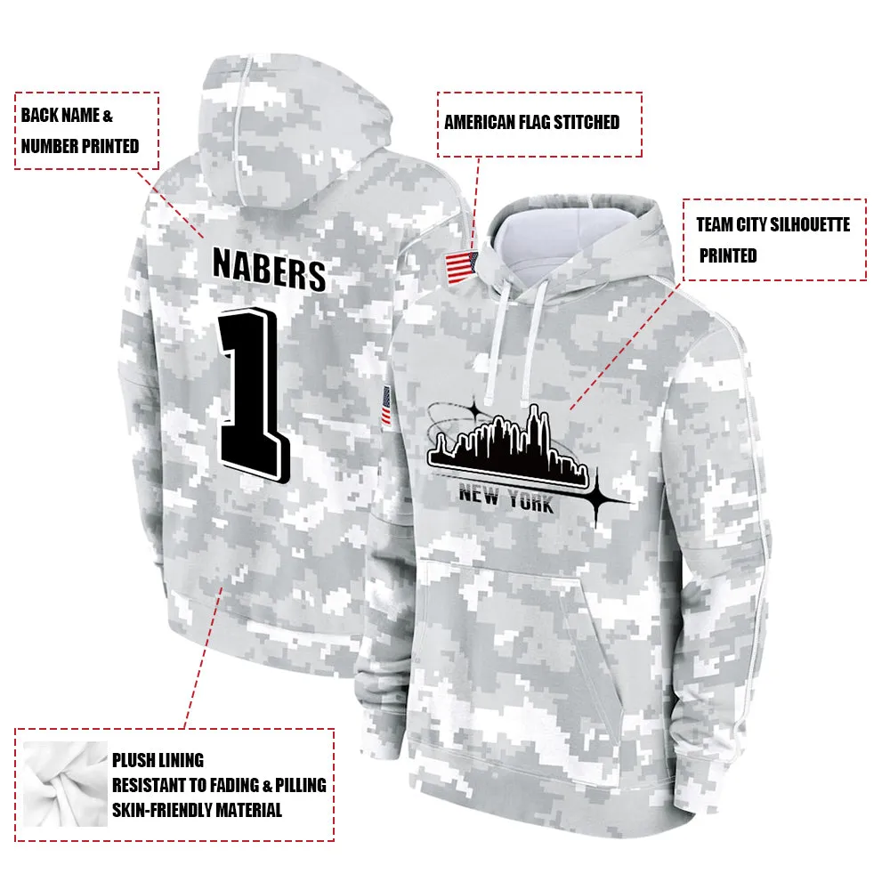 #1 Nabers Salute to Players Hoodie New York Giants Fashion Fan Hoodies Fall Fleece Tops American Football Fan Gifts