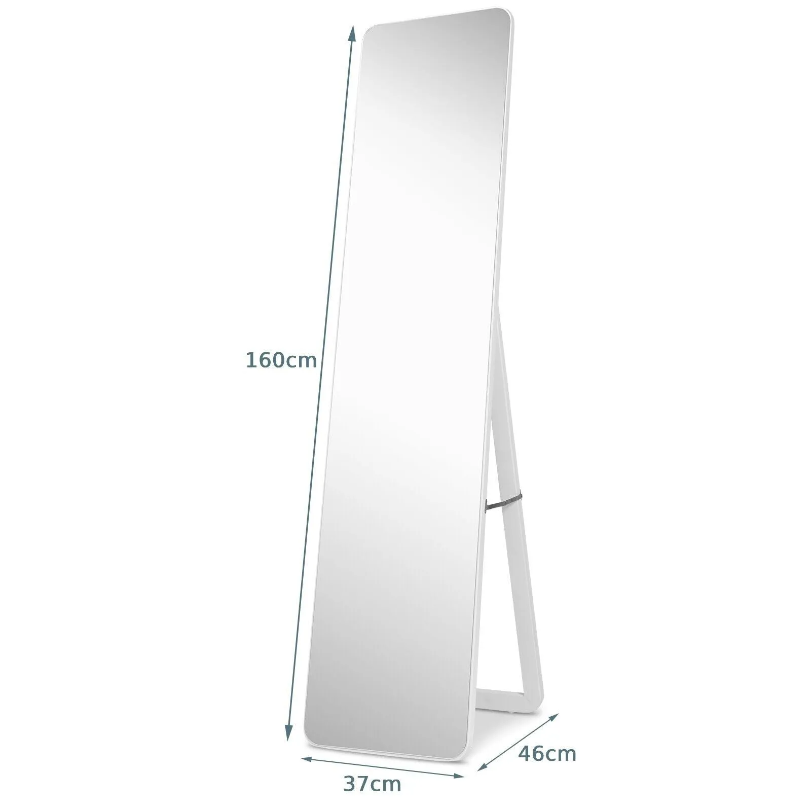 160 x 37 cm Free-standing Full Length Mirror-White