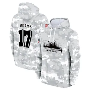 #17 Adams Salute to Players Hoodie New York Jets Fashion Fan Hoodies Fall Fleece Tops American Football Fan Gifts