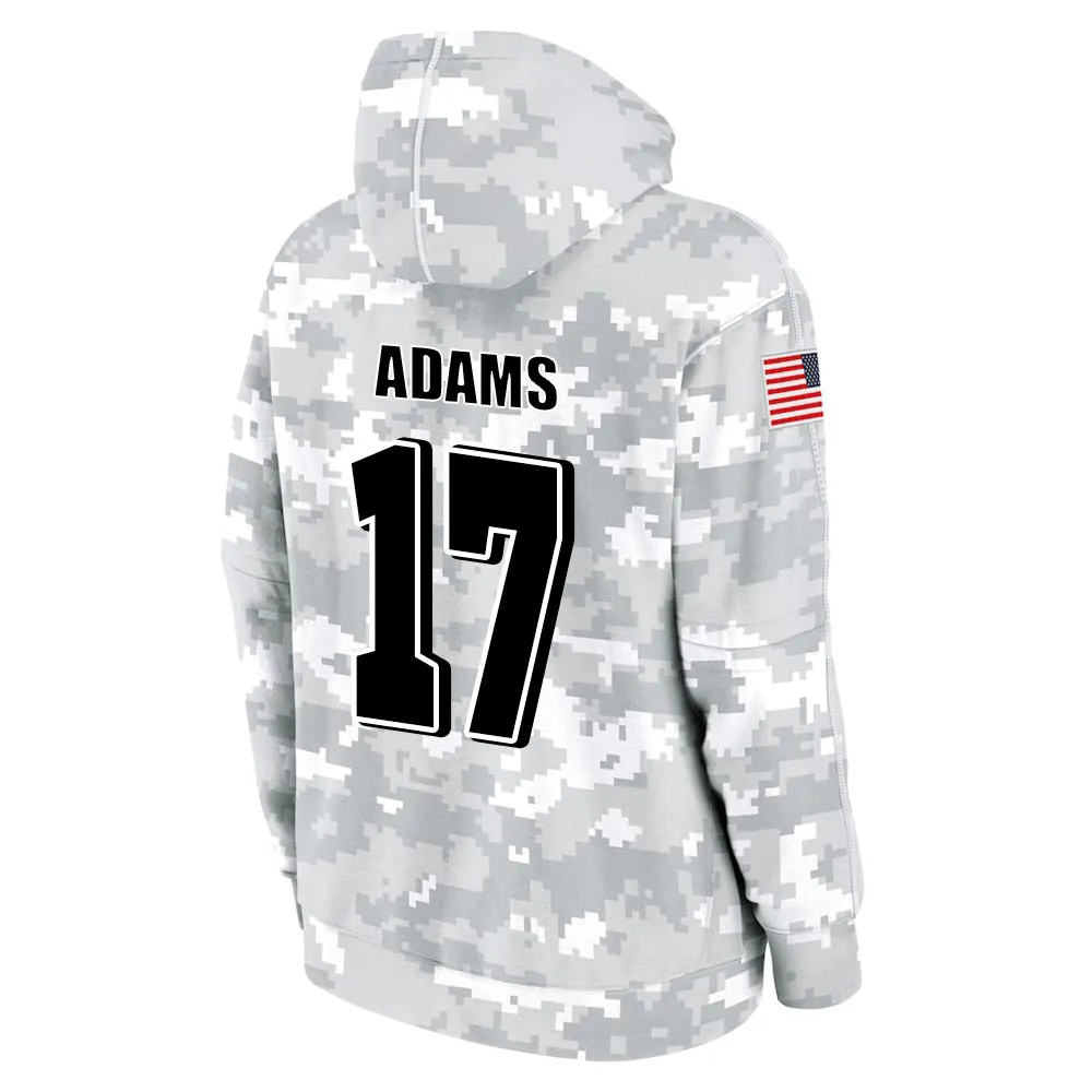 #17 Adams Salute to Players Hoodie New York Jets Fashion Fan Hoodies Fall Fleece Tops American Football Fan Gifts