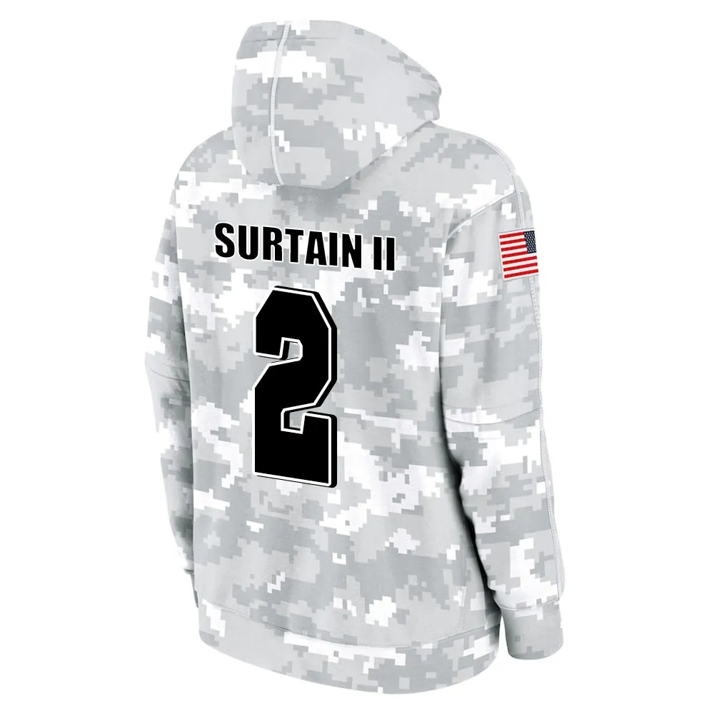 #2 Surtain II Salute to Players Hoodie Denver Broncos Fashion Fan Hoodies Fall Fleece Tops American Football Fan Gifts