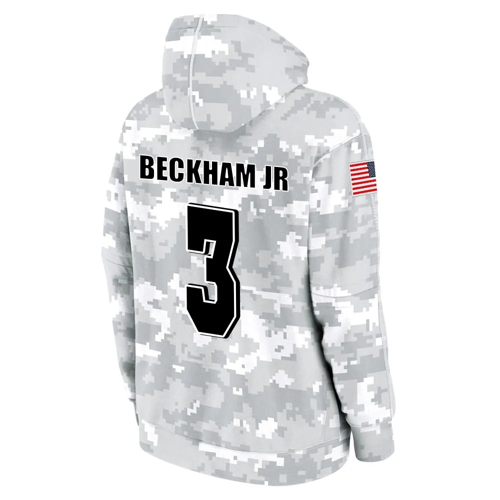 #3 Beckham Jr. Salute to Players Hoodie Miami Dolphins Fashion Fan Hoodies Fall Fleece Tops American Football Fan Gifts