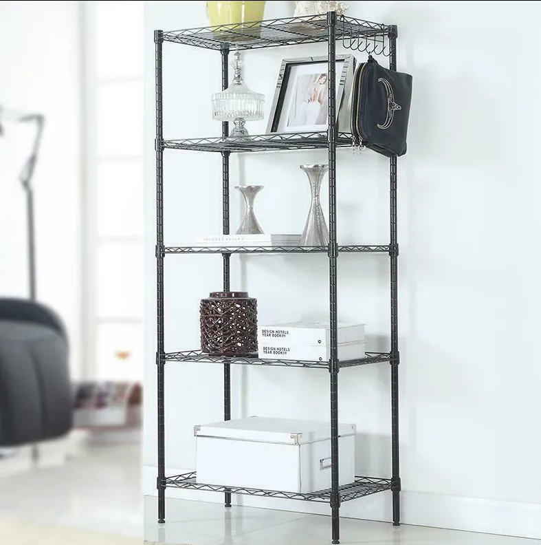 5 Layers Wire Shelves Unit Adjustable Metal Shelf Rack Kitchen Storage Organizer