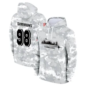 #98 Simmons Salute to Players Hoodie Tennessee Titans Fashion Fan Hoodies Fall Fleece Tops American Football Fan Gifts