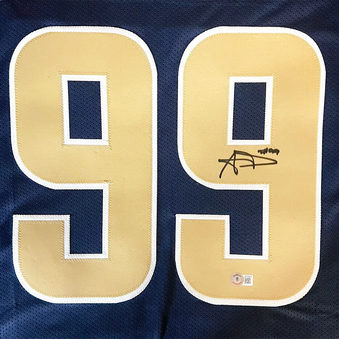 Aaron Donald Signed Los Angeles Blue Football Jersey (Beckett)