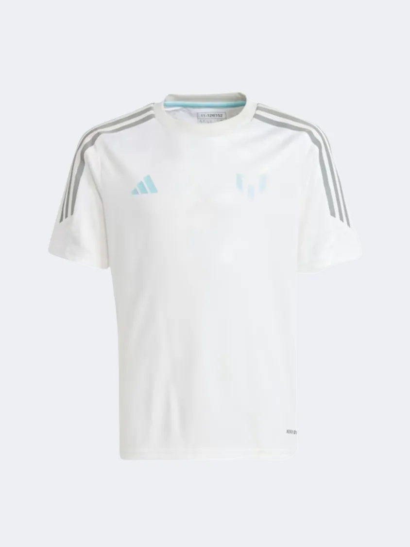 Adidas Messi Kids-Unisex Football T-Shirt White