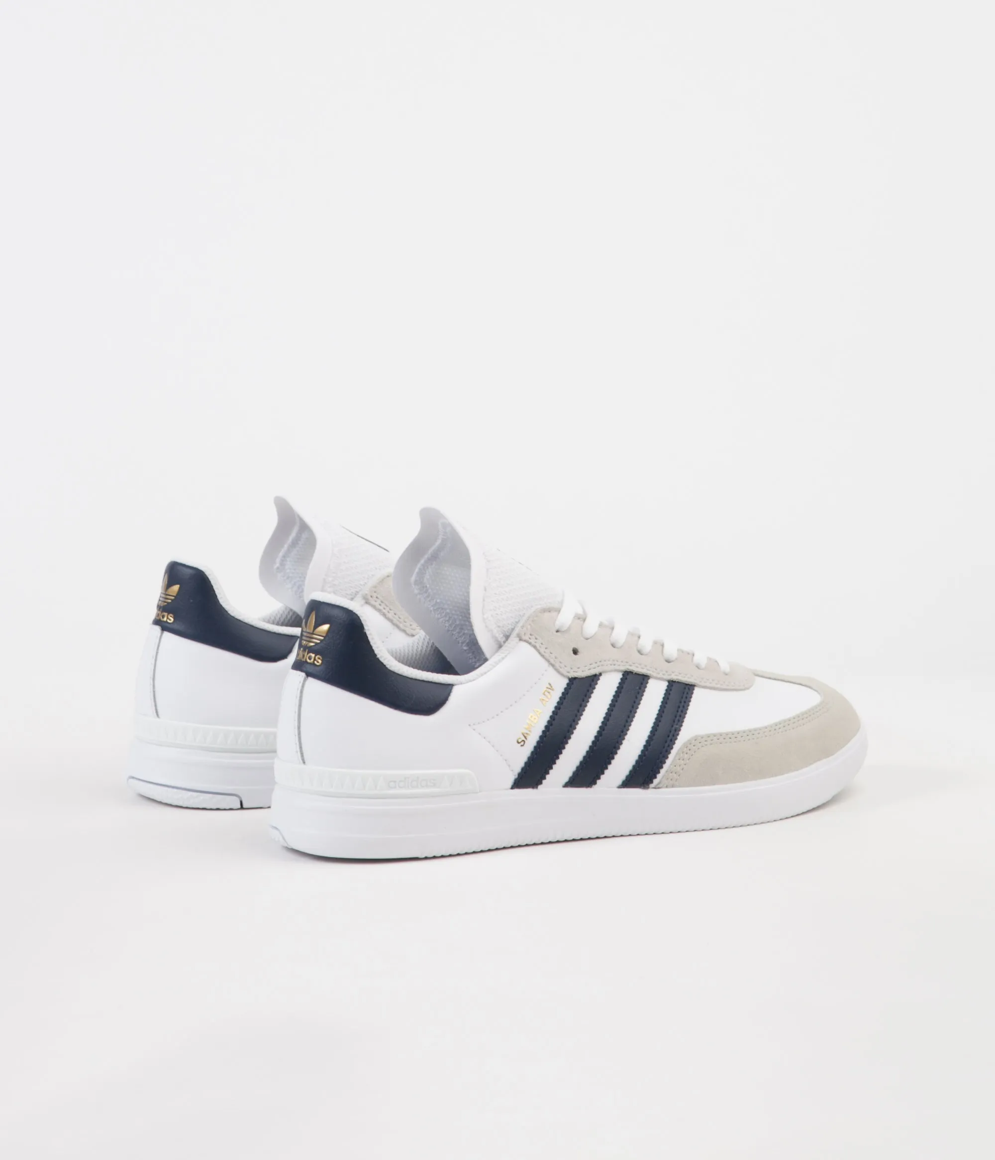 Adidas Samba ADV Shoes - White / Collegiate Navy / Gold Metallic