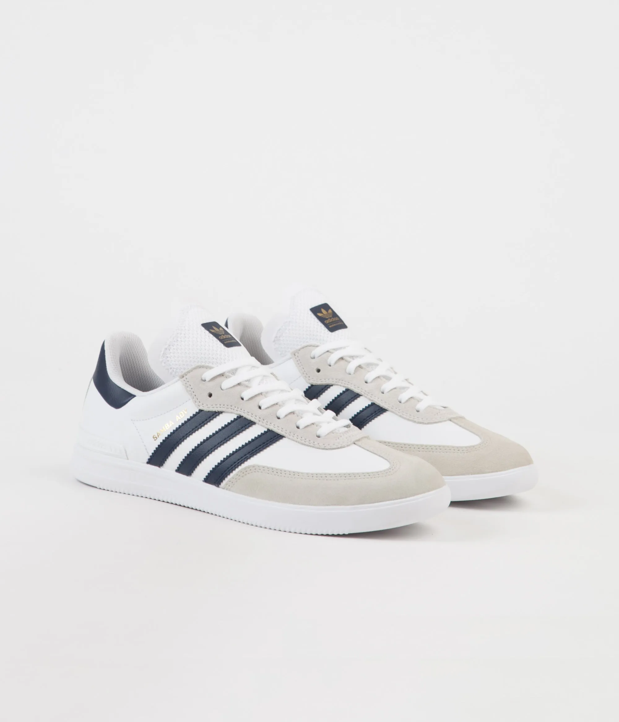 Adidas Samba ADV Shoes - White / Collegiate Navy / Gold Metallic