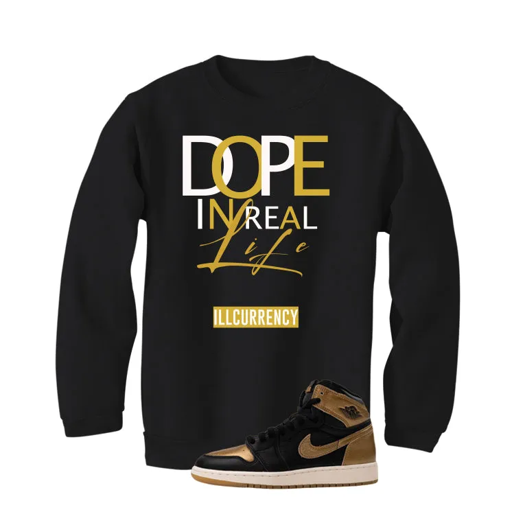 Air Jordan 1 High OG Metallic Gold Black T-Shirt (DOPE)| illcurrency