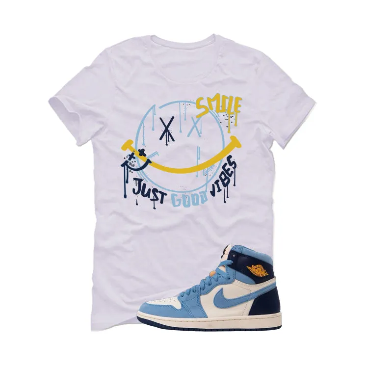 Air Jordan 1 High OG WMNS First in Flight White T-Shirt (Smile)| illcurrency