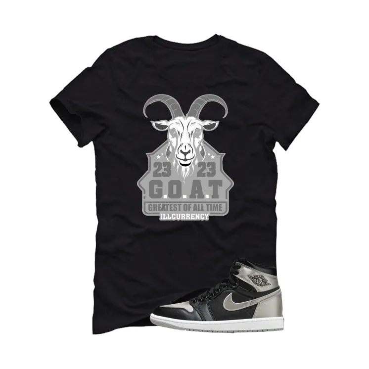 Air Jordan 1 High OG WMNS Satin Shadow Black T-Shirt (GOAT 23)| illcurrency