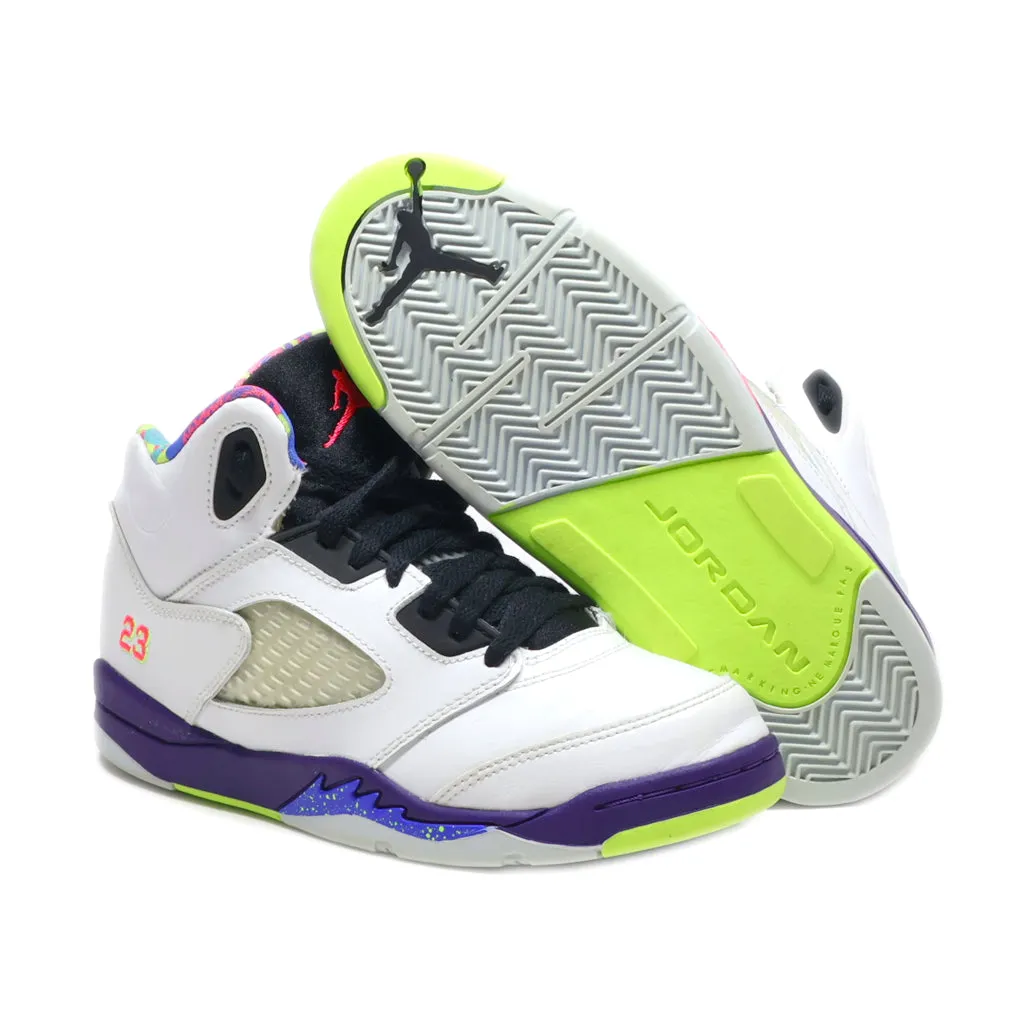 Air Jordan 5 Retro Sneakers Leather White Colour For Kids