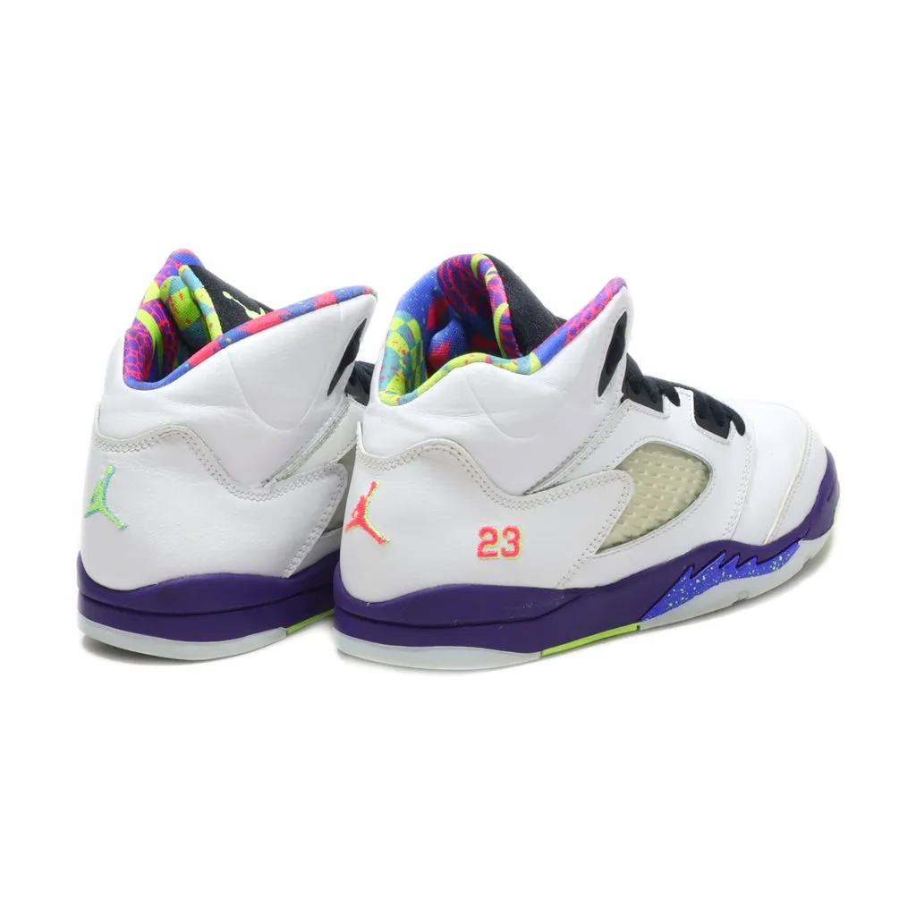 Air Jordan 5 Retro Sneakers Leather White Colour For Kids