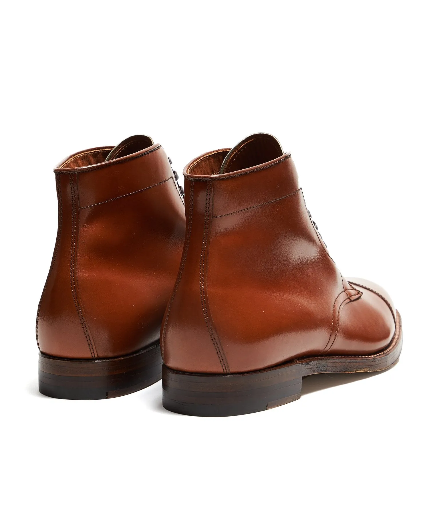 Alden Straight Tip Boot in Burnished Tan Calfskin