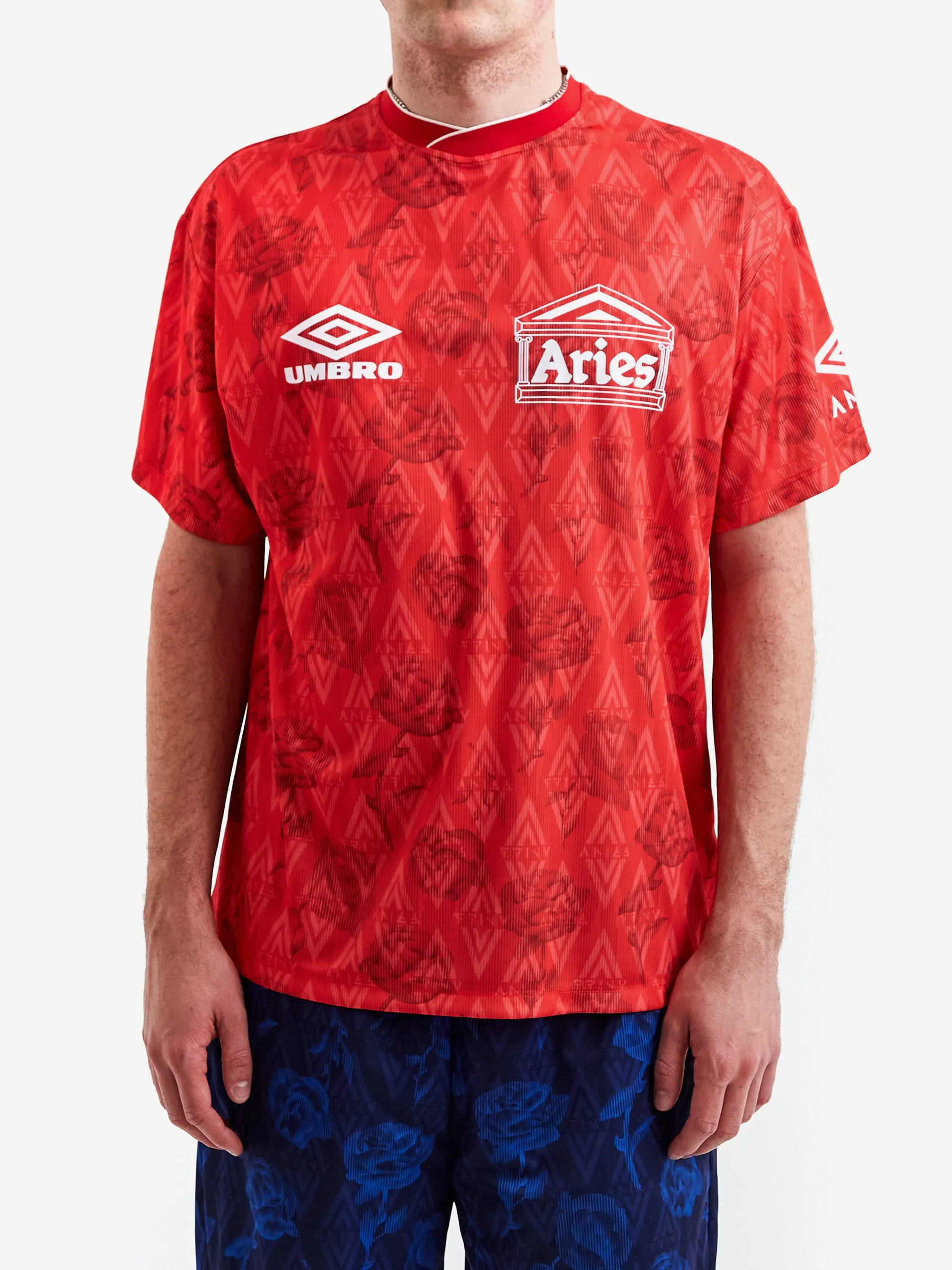 Aries x Umbro Red Roses SS Football Jersey - Red