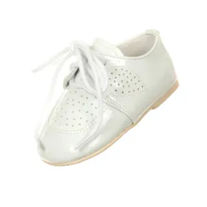 Baby Boys White Patent Floral Stud High Top Dress Shoes 0-4 Baby