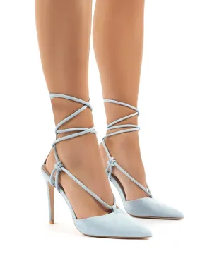 Bardot Blue Strappy Lace Up High Heel