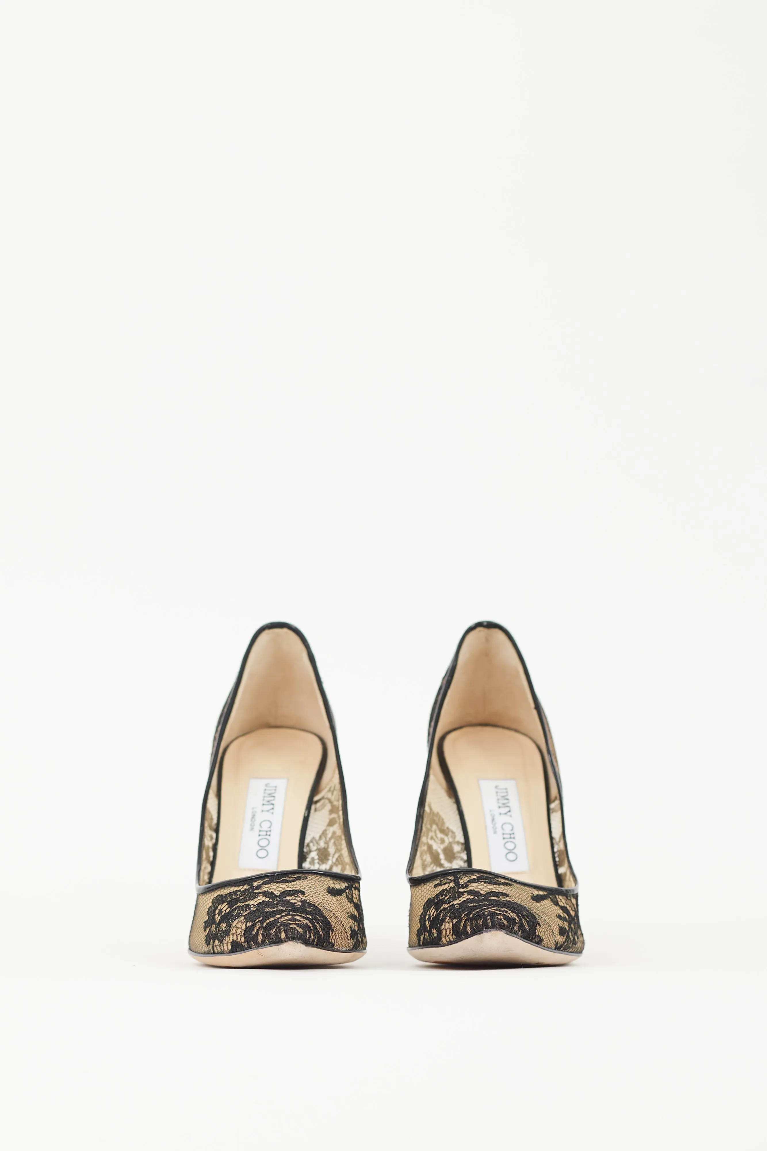 Beige & Black Lace Agnes Heel