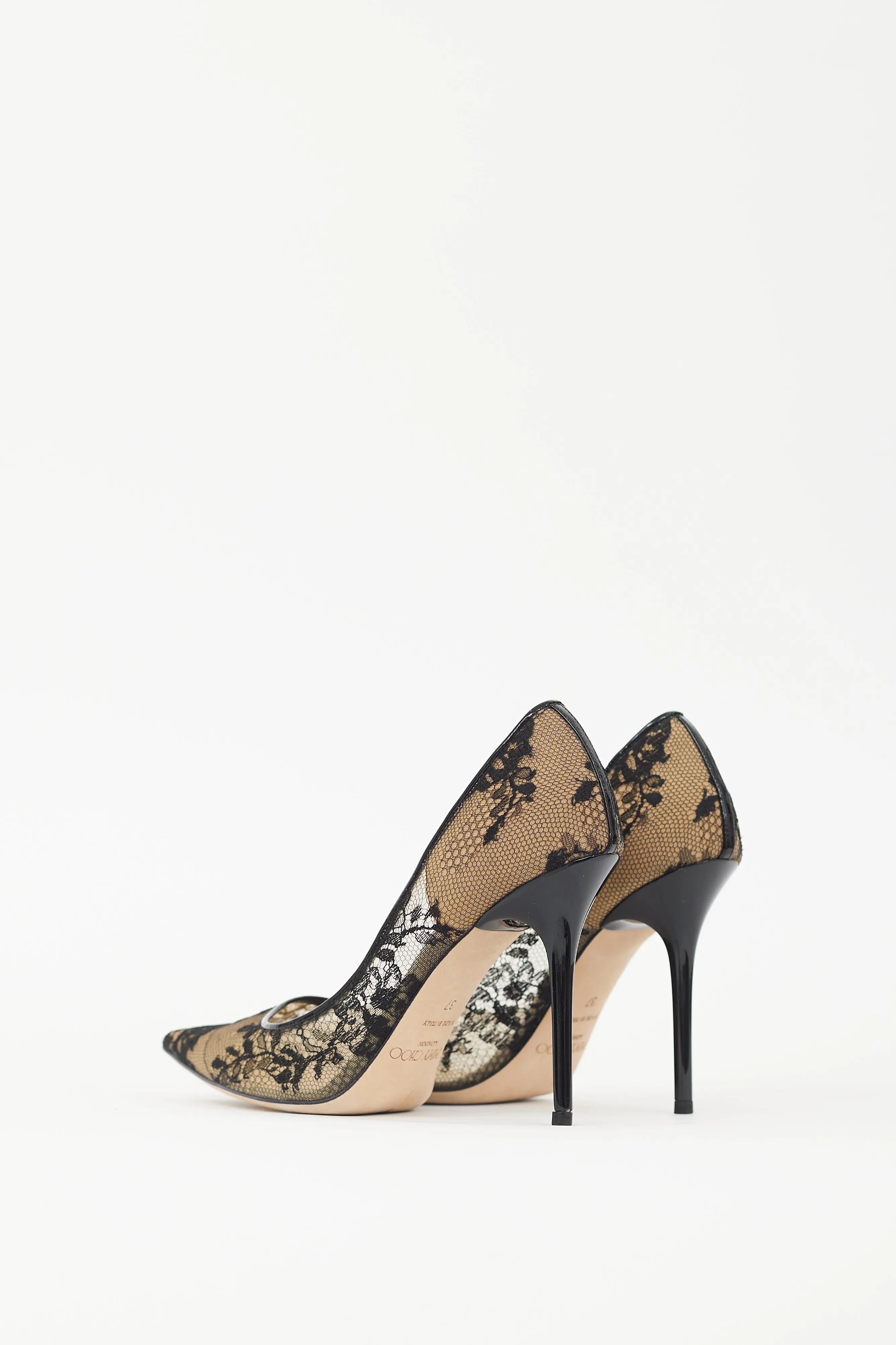 Beige & Black Lace Agnes Heel