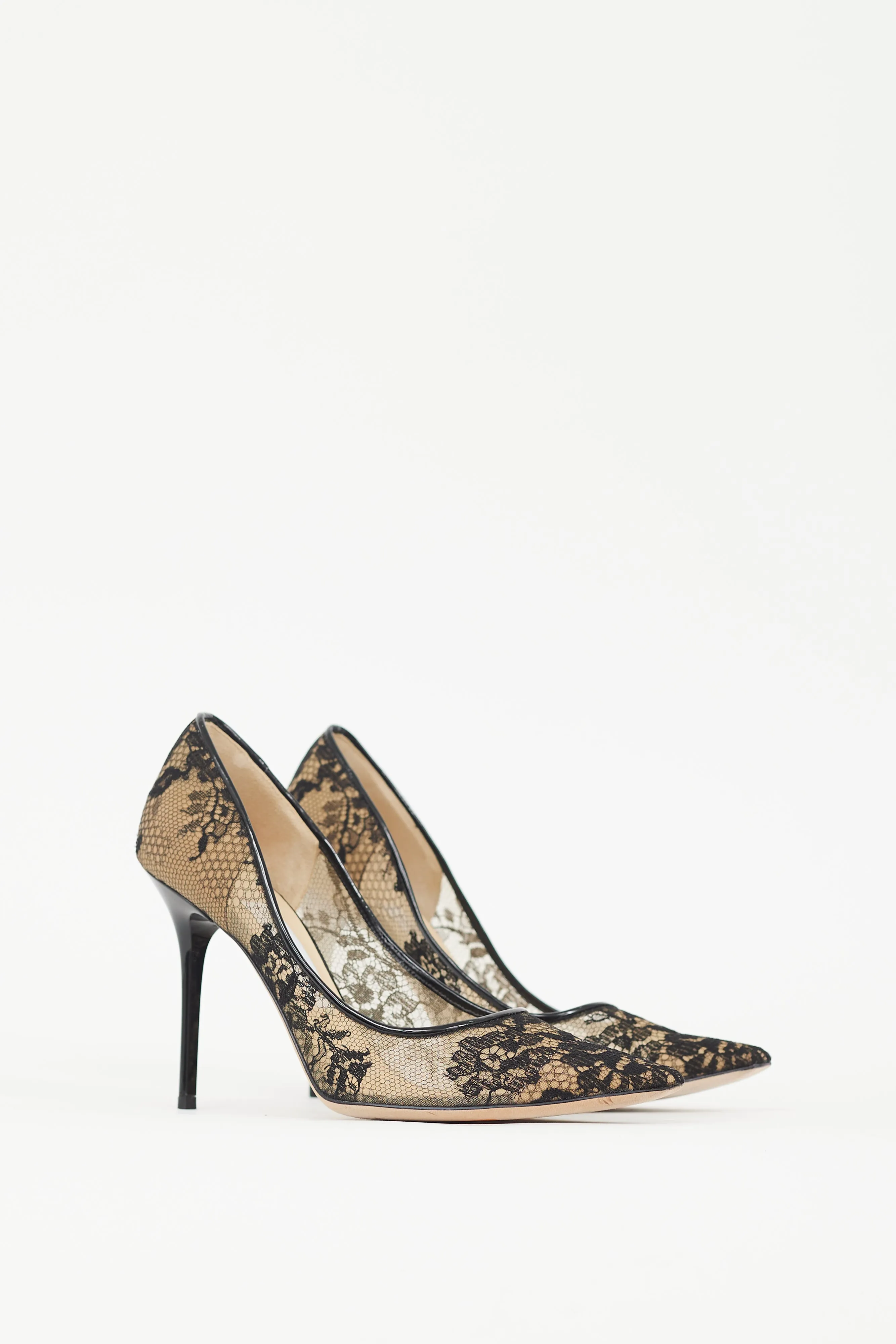 Beige & Black Lace Agnes Heel