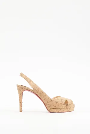 Beige Cork Soso Platform Heel