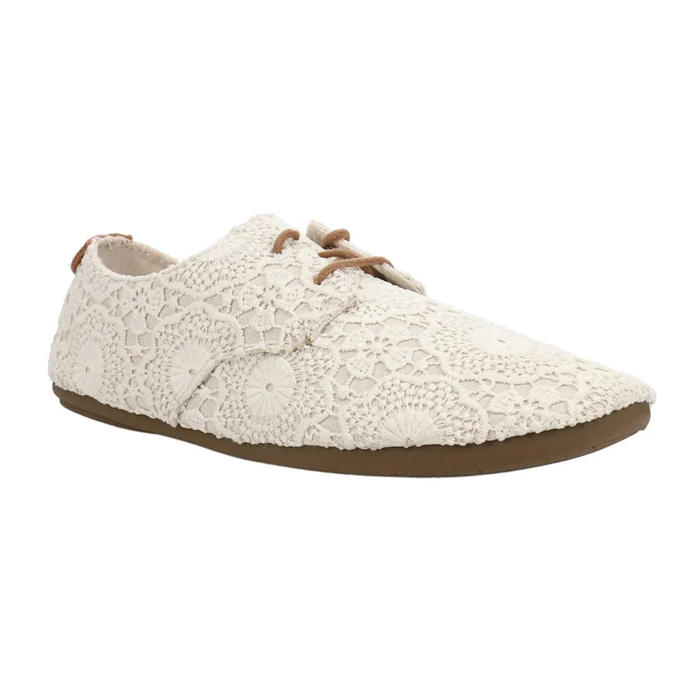 Bianca Crochet Lace Up Flats