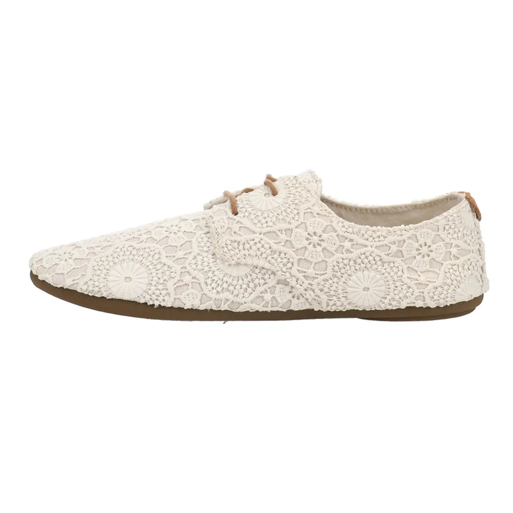 Bianca Crochet Lace Up Flats