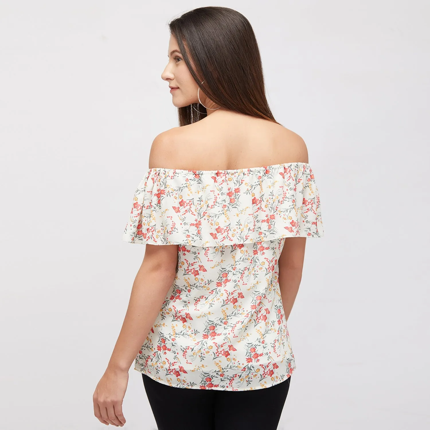 Birch Off Shoulder Pronted Top