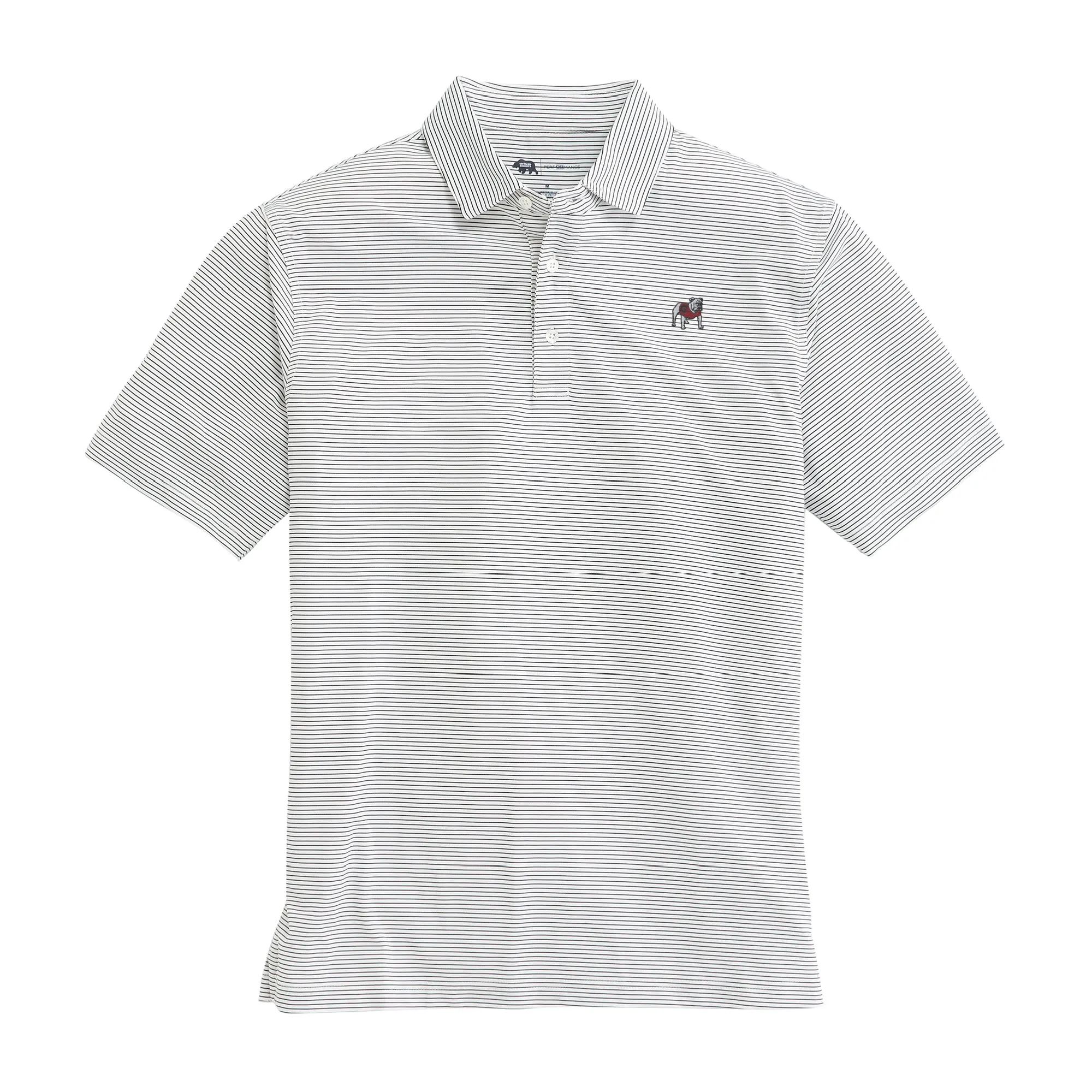 Birdie Stripe Standing Bulldog Polo - White/Black