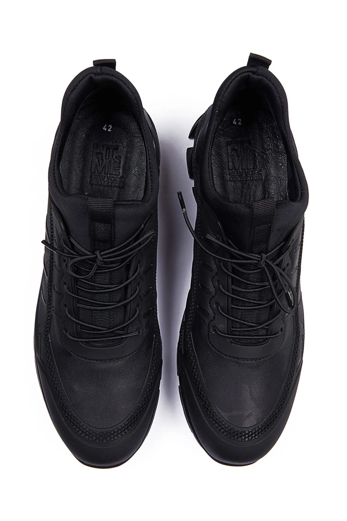 Black Lace-Up Sneakers