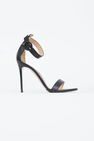 Black Leather Portofino 105 Heel