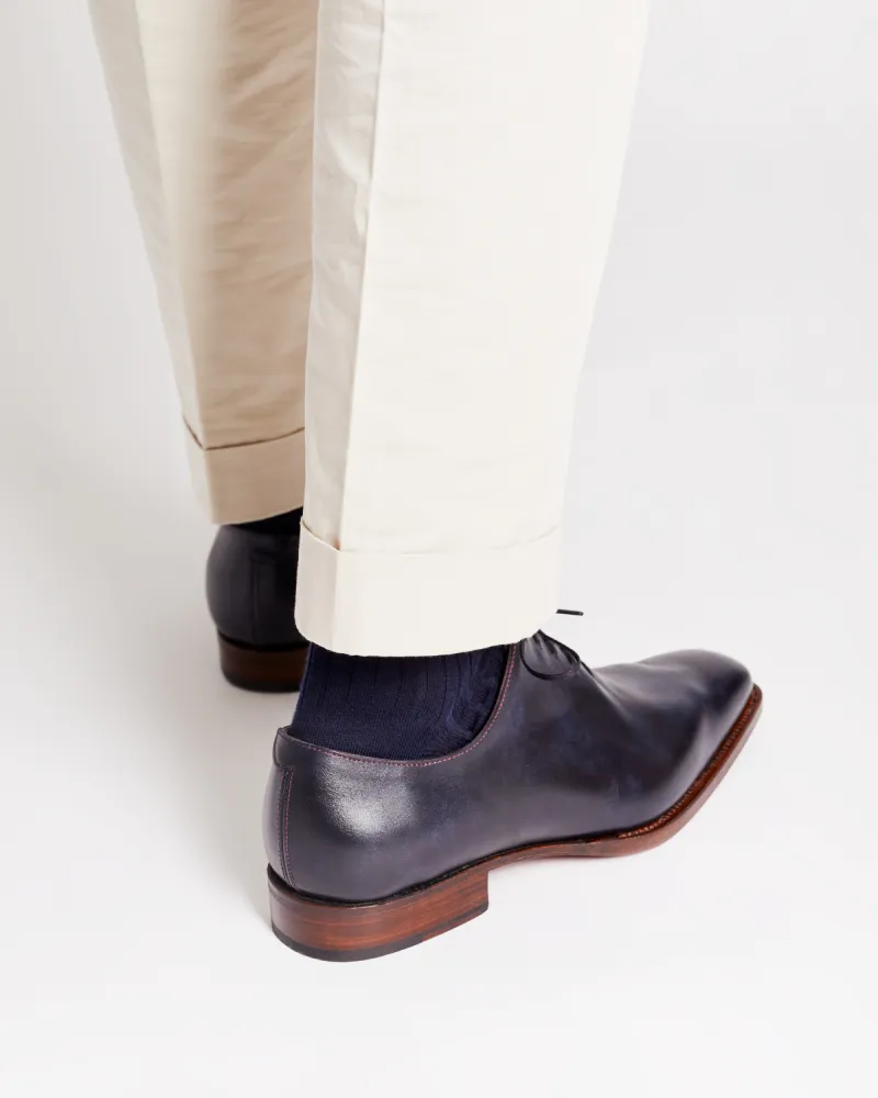 Blue Wholecut Oxford Dress Shoe