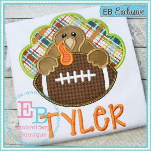 Boy Turkey Football Applique