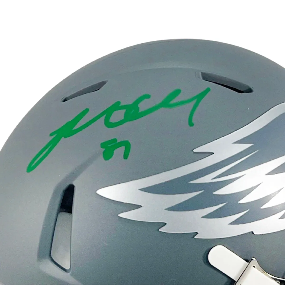 Brent Celek Signed Philadelphia Eagles Slate Alternate Speed Mini Football Helmet (Beckett)