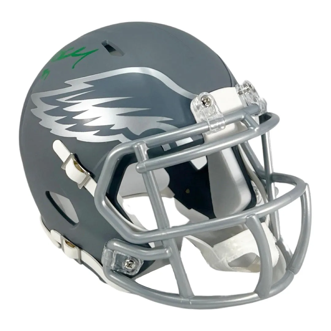 Brent Celek Signed Philadelphia Eagles Slate Alternate Speed Mini Football Helmet (Beckett)