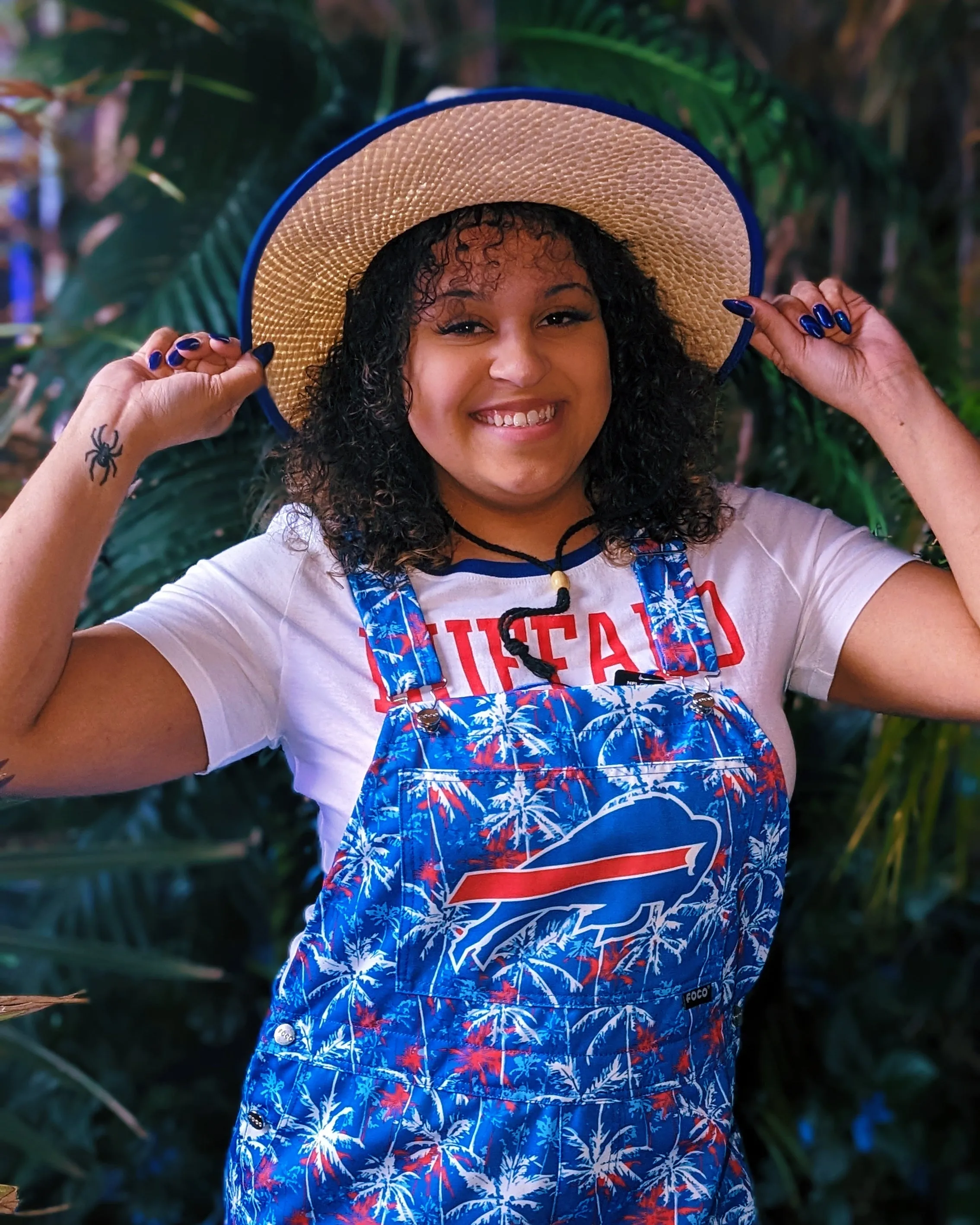 Buffalo Bills With Big Logo & Palm Tree Design Shortalls