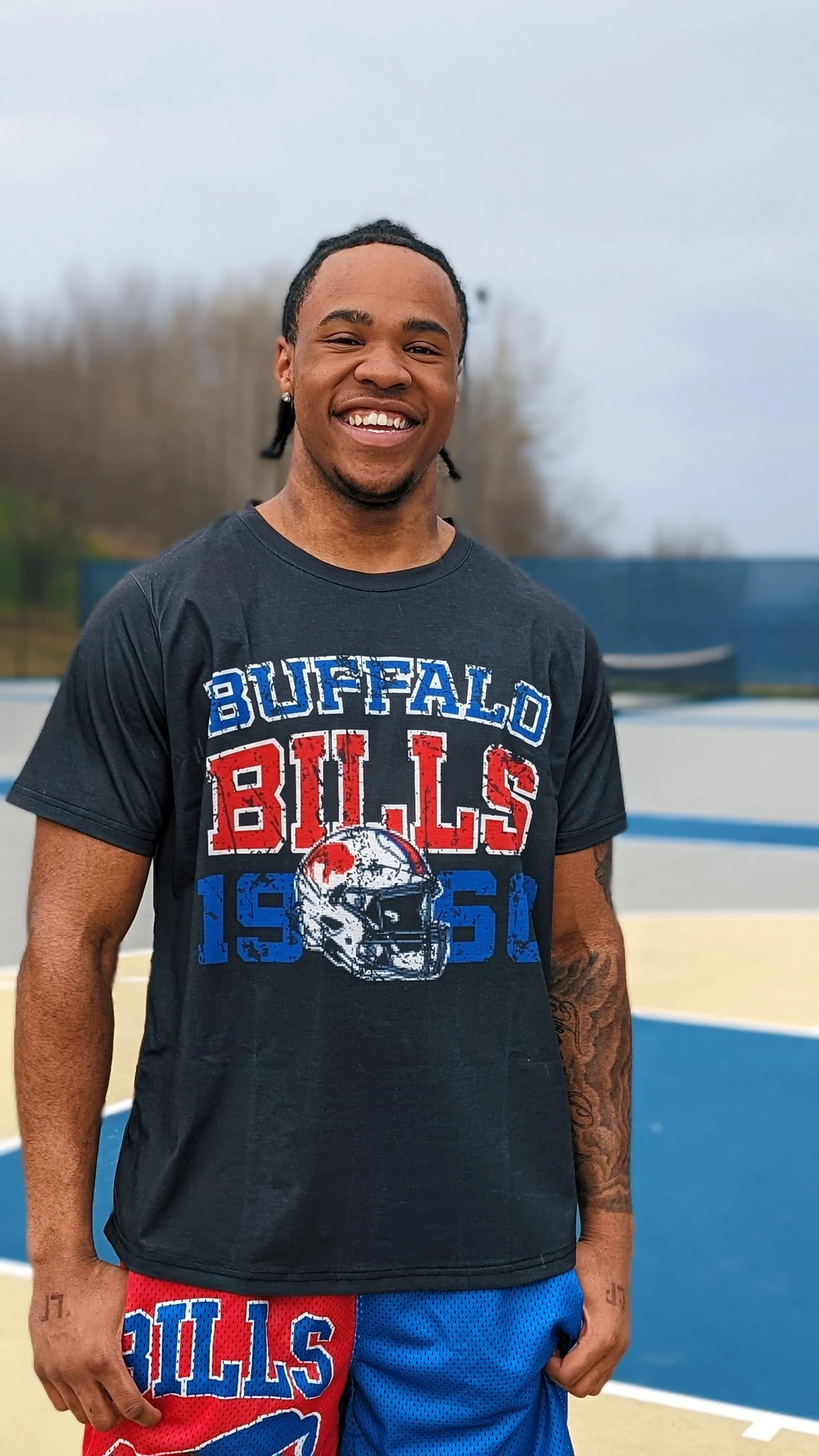 Buffalo Bills Wordmark Vintage Design Black Short Sleeve Shirt