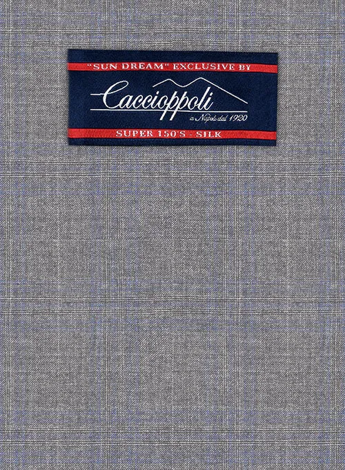 Caccioppoli Sun Dream Cecini Gray Wool Silk Suit