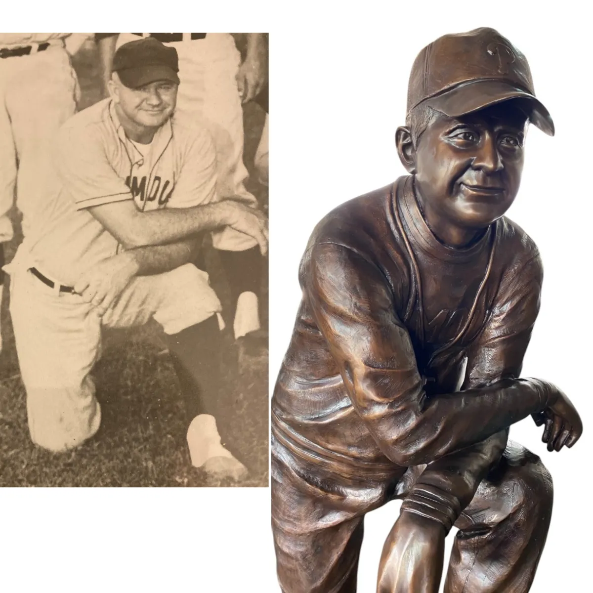 Charles Currier Custom Bronze Football Coach Statue