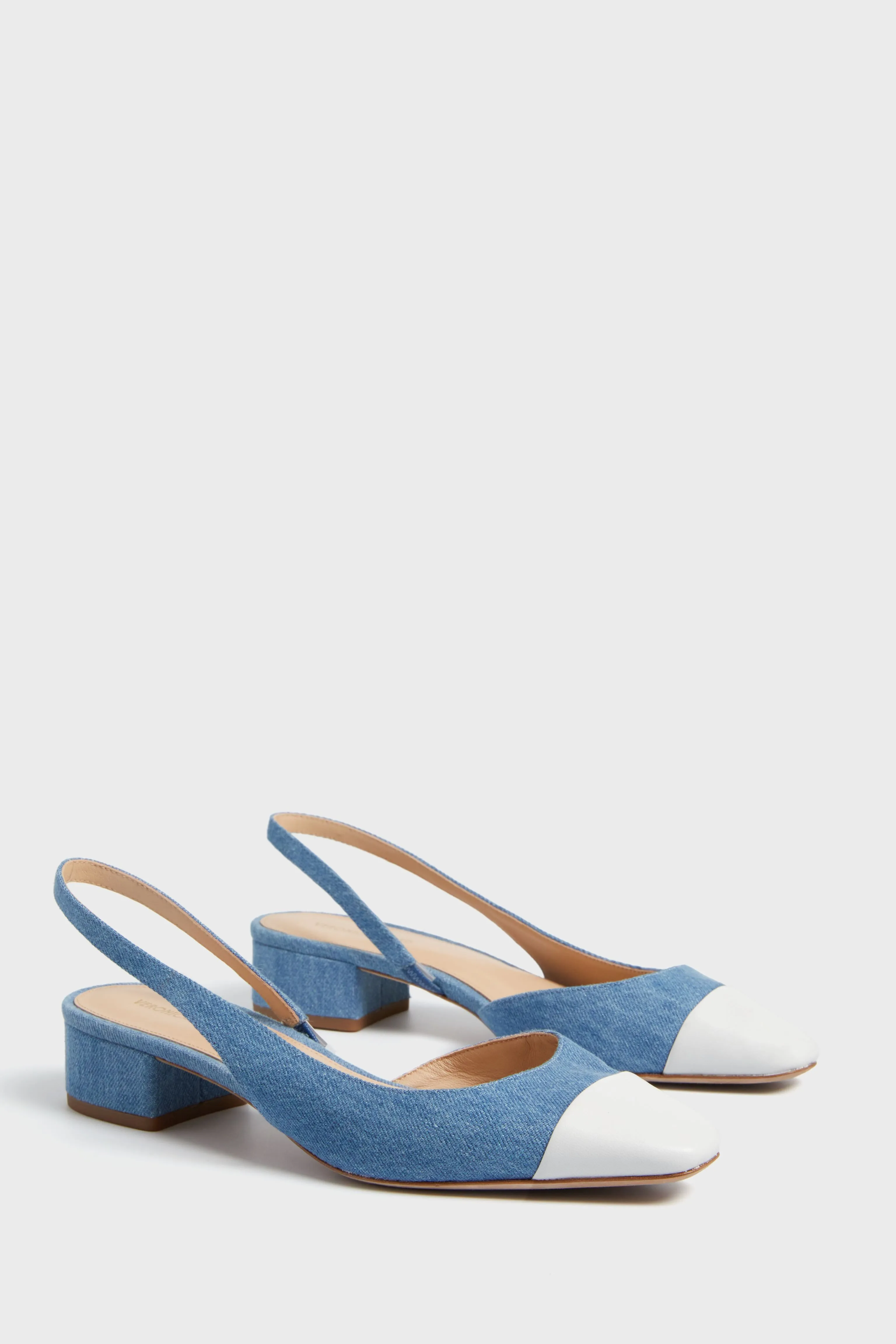 Coconut Mid Blue Cecile Sling Back Heels