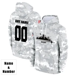 Custom Name & Number Hoodie Miami Dolphins 2024 Salute to Celebrities Club Fleece Pullover Hoodie City Silhouette Hoodie Unisex