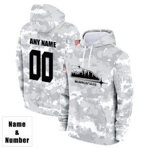 Custom Name & Number Hoodie Minnesota Vikings 2024 Salute to Celebrities Club Fleece Pullover Hoodie City Silhouette Hoodie Unisex