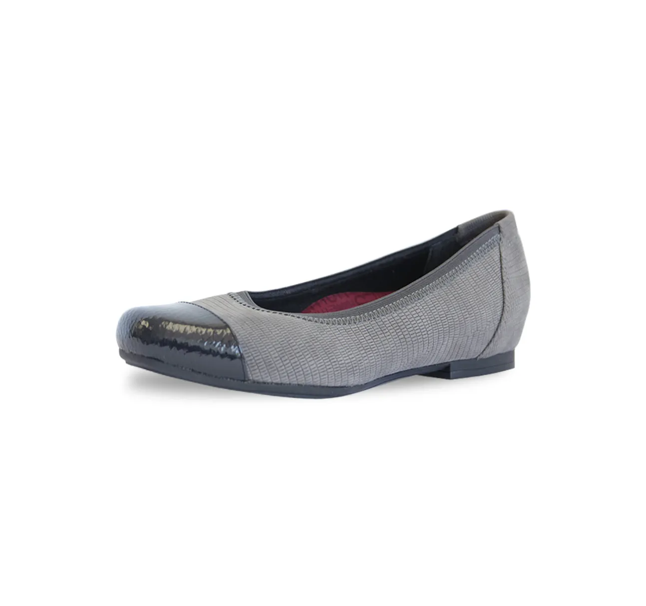 DANIELLE II-GREY LIZARD NUBUCK W/PATENT