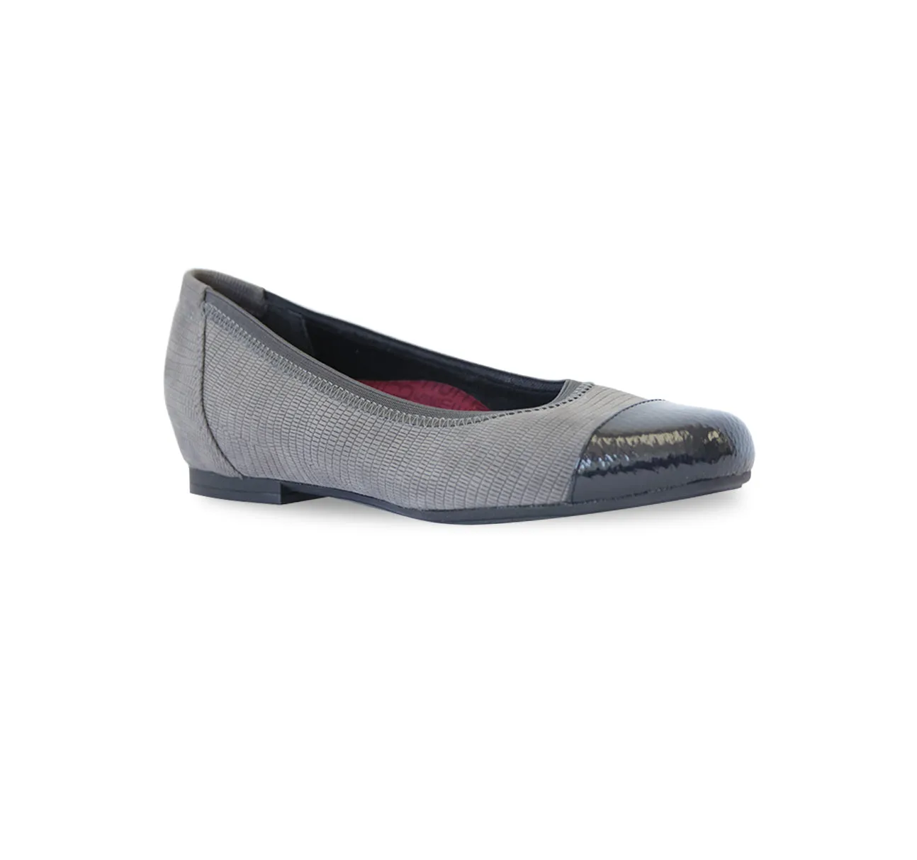 DANIELLE II-GREY LIZARD NUBUCK W/PATENT