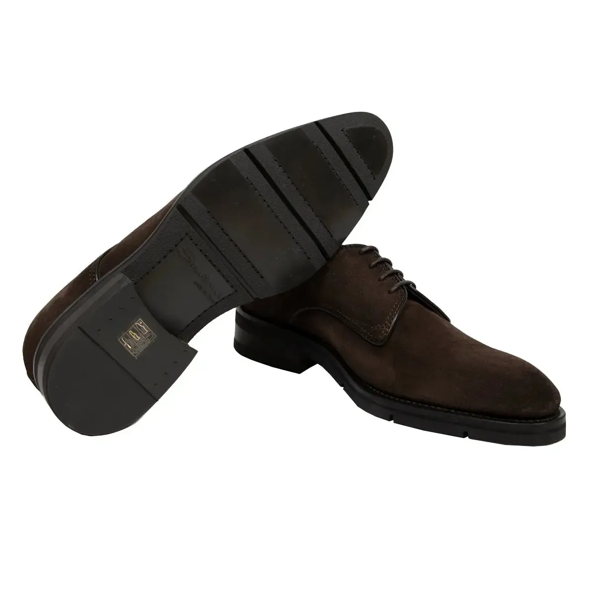 Dark Brown Suede Derby Shoe